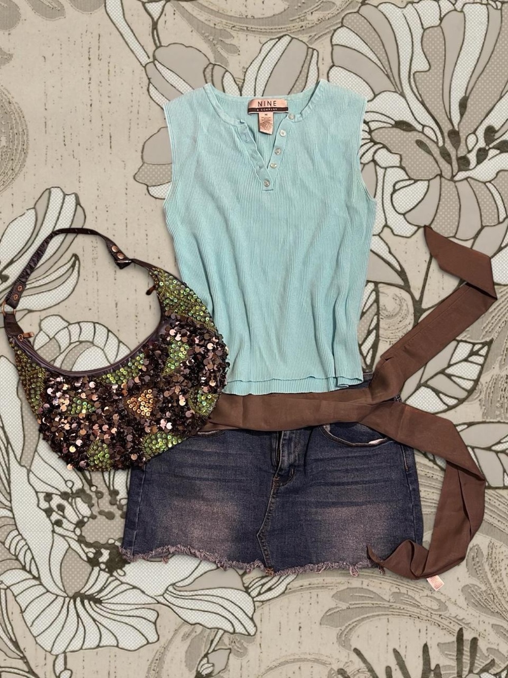 Ribbed Top Light Blue Size Medium